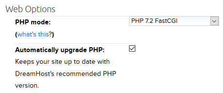 DreamHost PHP Version